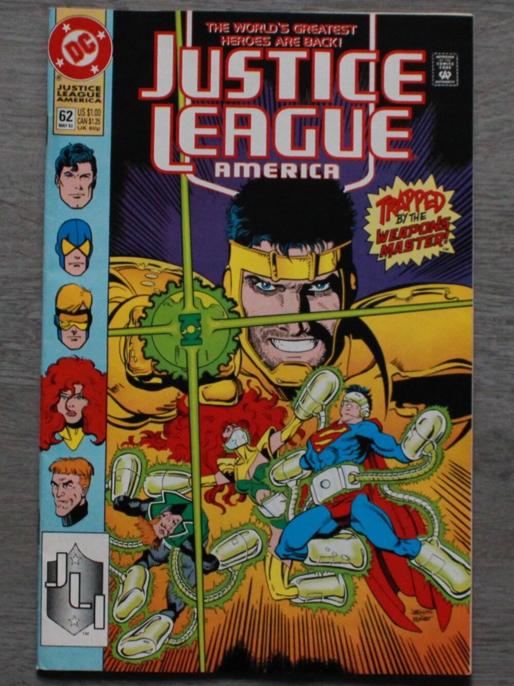 Vintage DC Comics 1992 "Justice League America #62" Comic Book